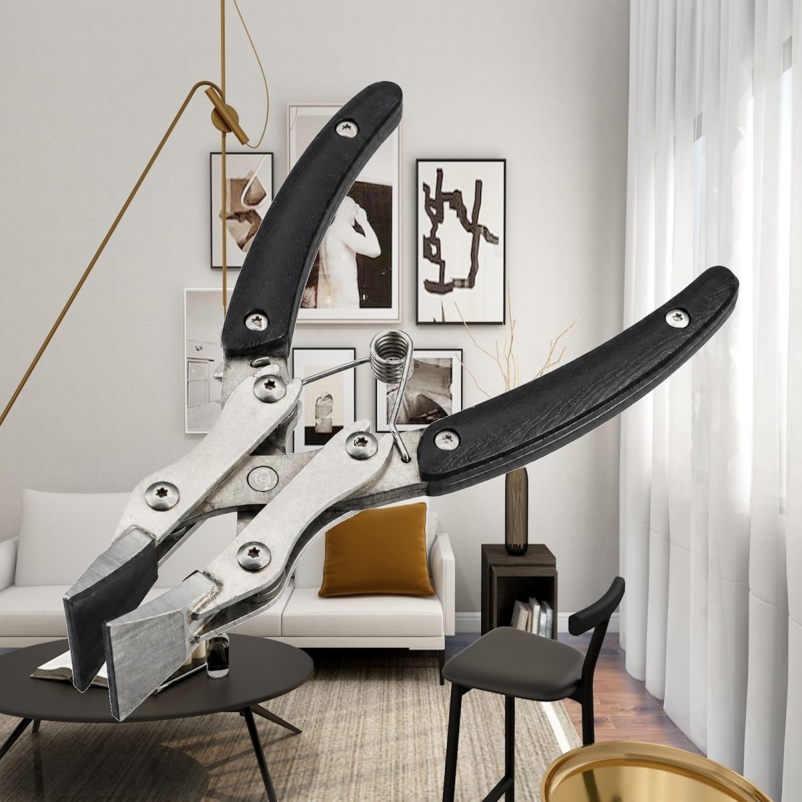 Leatherwork Hand Press - プロ仕様の革縁プレスプライヤー。ステンレス製で、革細工に最適な手動工具。革細工工具キットに。