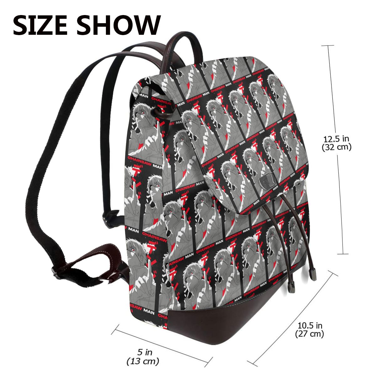 アニメチェーンソーマン悪魔女性ソフトレザーバックパック大容量 - Leather Work Rucksack Mens のレビューと価格