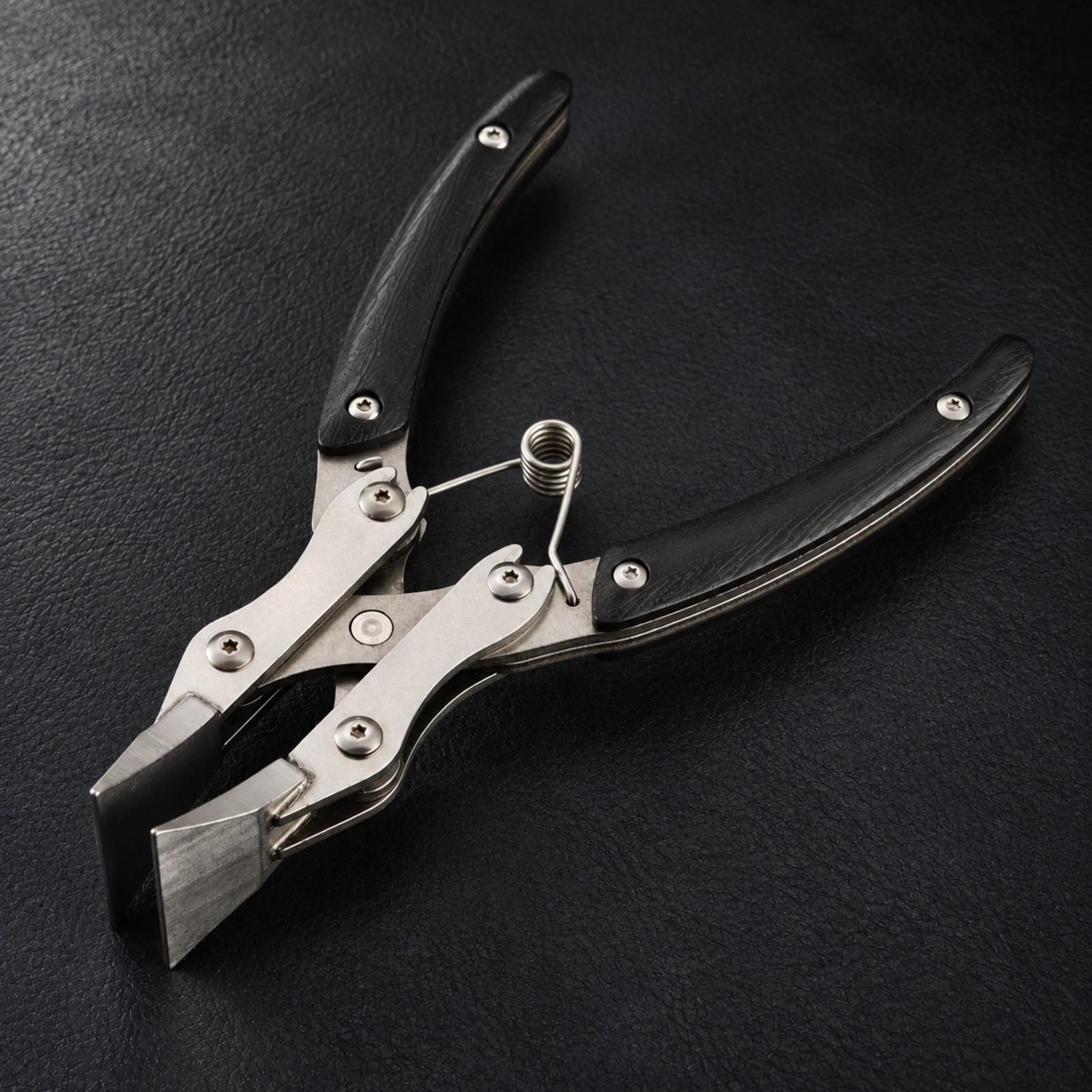 プロ仕様の革縁プレスプライヤー。ステンレス製で、革細工に最適 - Leatherwork Hand Press のレビューと価格
