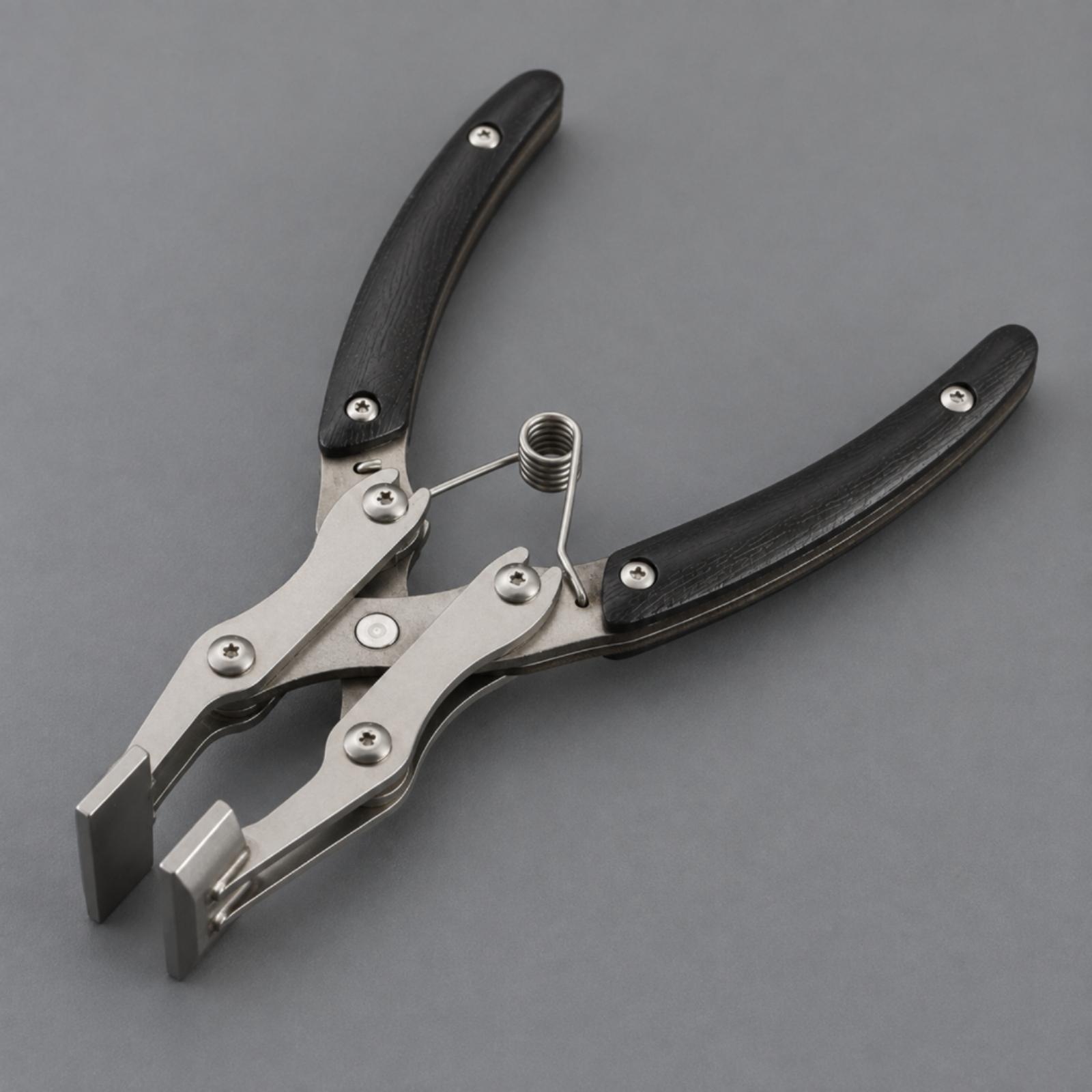 プロ仕様の革縁プレスプライヤー。ステンレス製で、革細工に最適 - Leatherwork Hand Press のレビューと価格