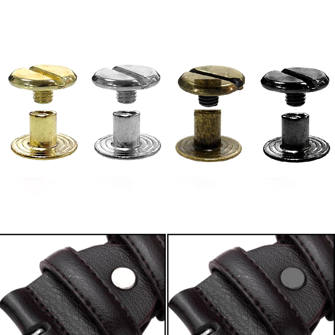 10 個レザークラフトシカゴネジ固体丸頭ネイルスタッドリベッ - Rivet Setter Tool のレビューと価格
