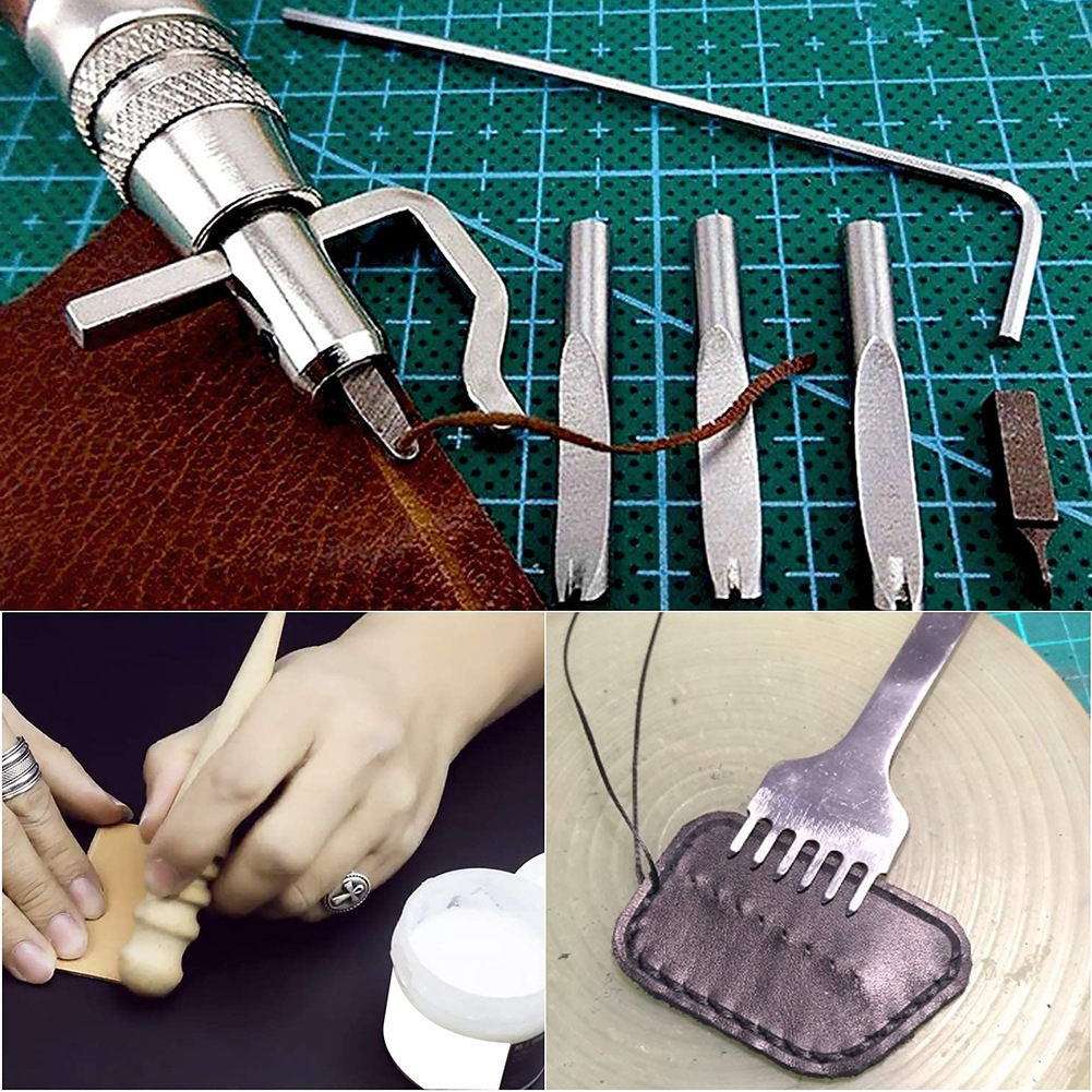 7 in 1調整可能なレザークラフトグルーバー、DIY手作り - Groover Stitching Tool のレビューと価格