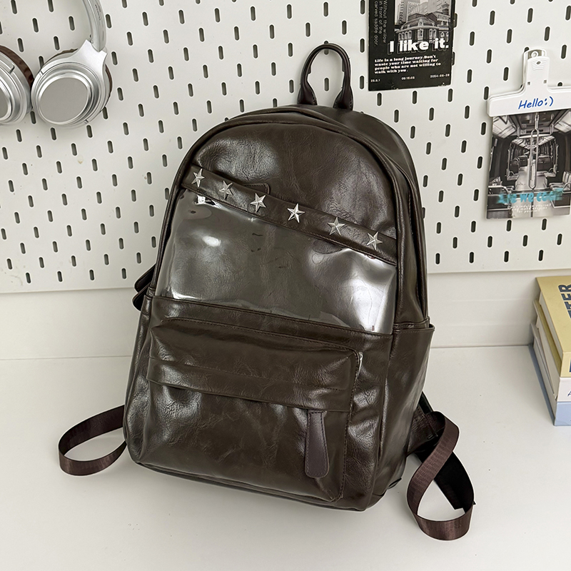 レディース・メンズ用PUレザー製バックパック。旅行、ハイキン - Leather Work Rucksack Mens のレビューと価格