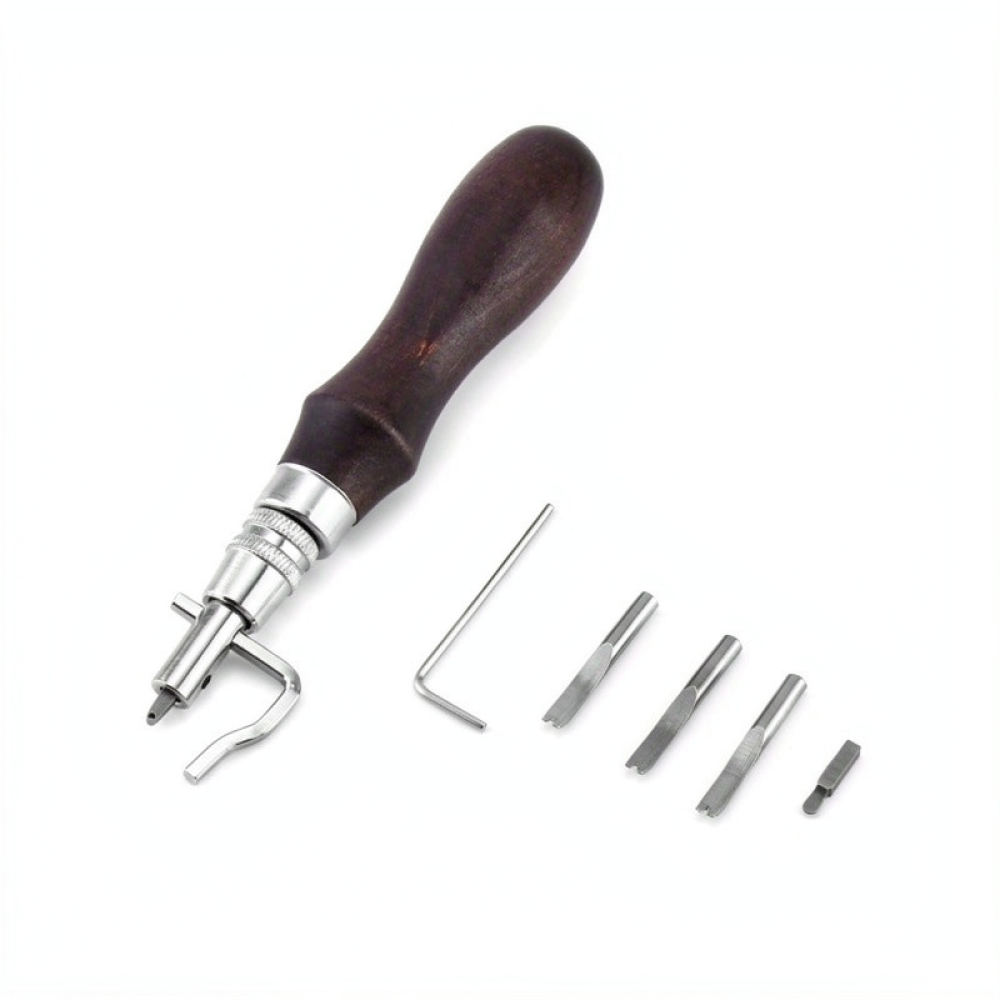 手動式レザー縫製用溝切りツールキット、縁折り機、革の厚み調整 - Groover Stitching Tool のレビューと価格
