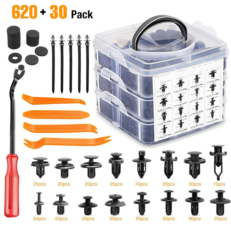 混合サイズ車のプラスチックリテーナクリップ自動車フェンダープ - Rivet Setter Tool のレビューと価格